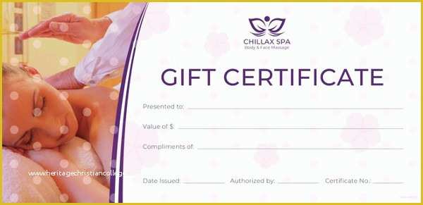 Free Printable Massage Gift Certificate Templates Of 155 Gift Certificate Templates – Free Sample Example