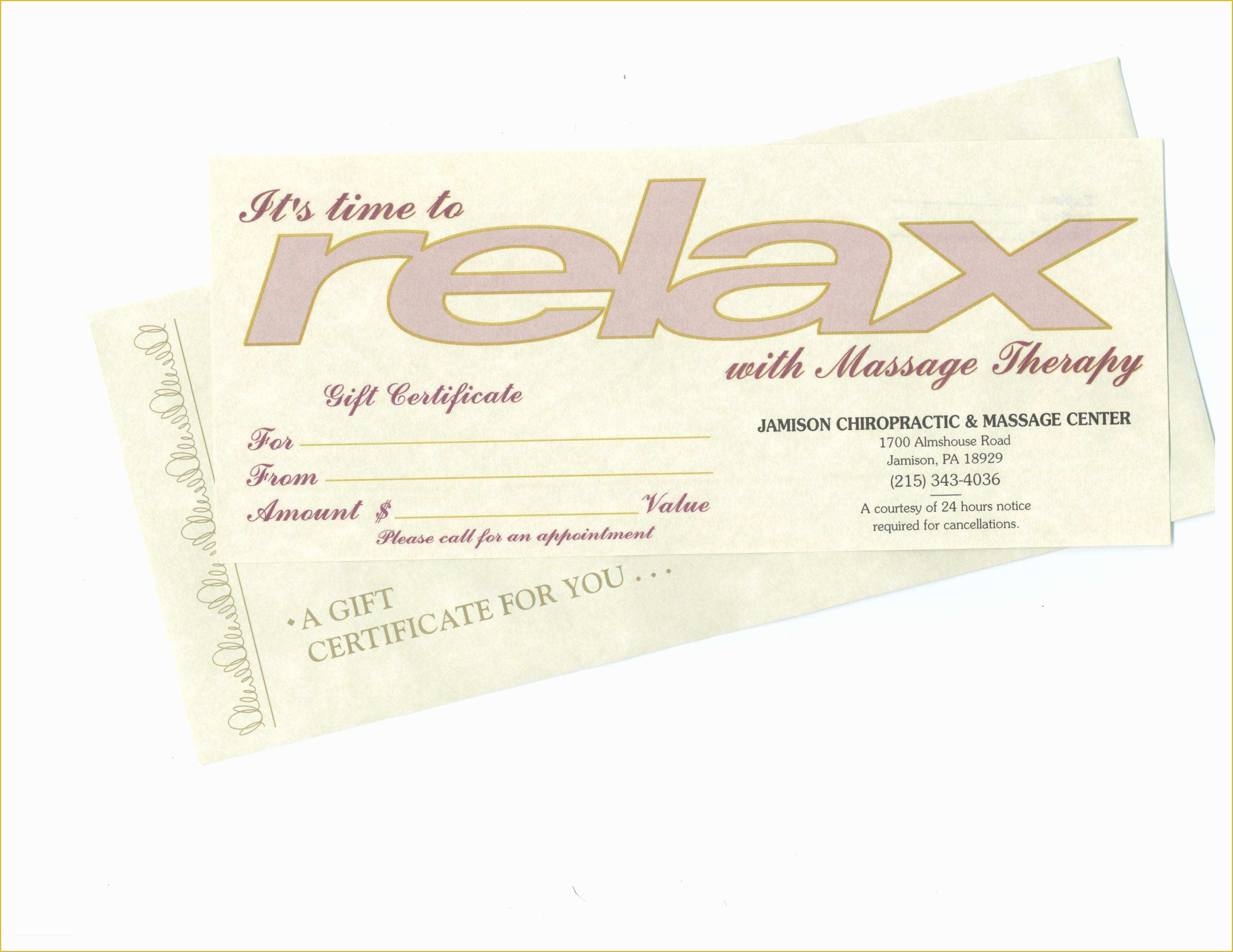 Free Printable Massage Gift Certificate Templates Of 5 Best Of Printable Massage Gift Certificate