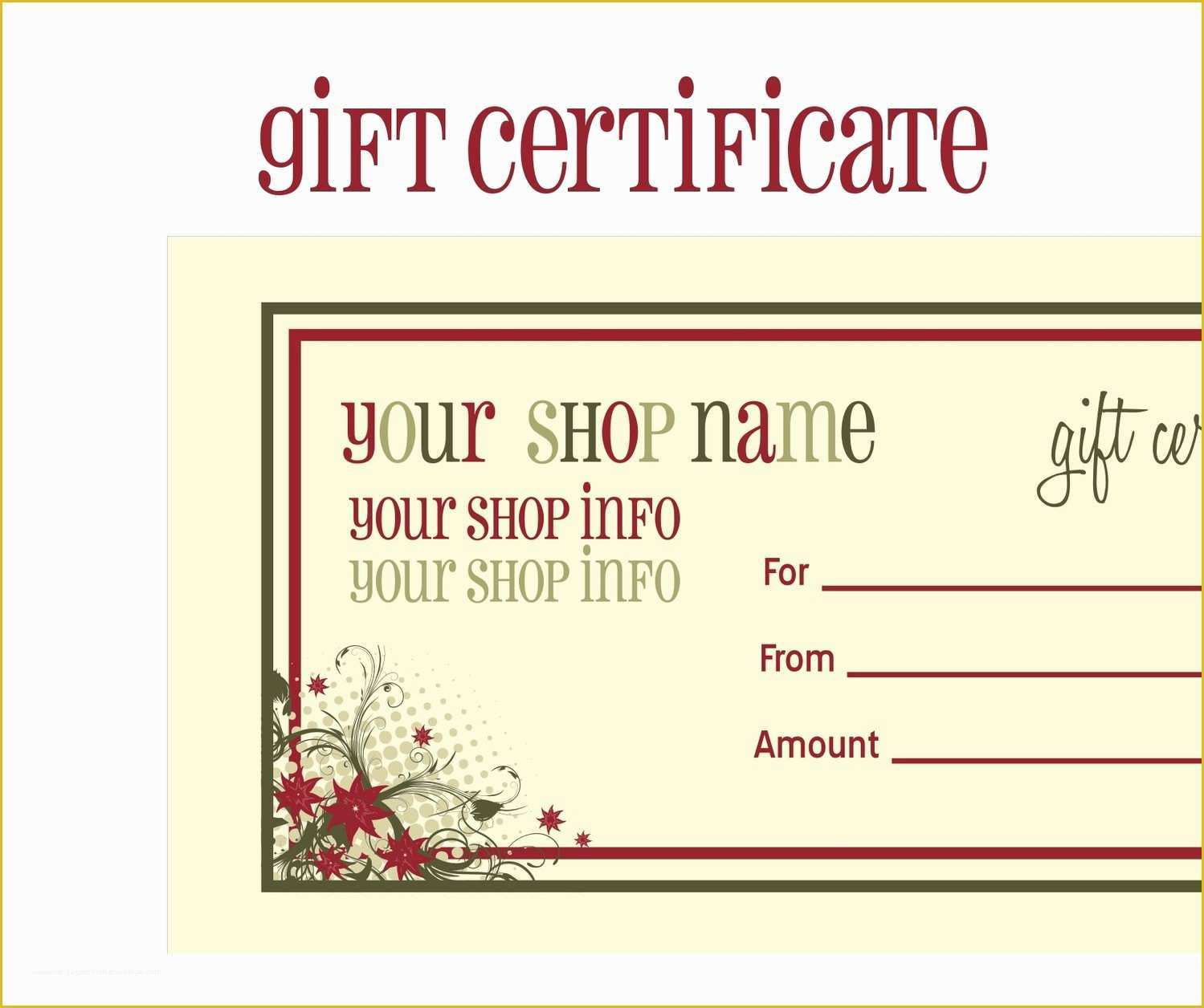 Free Printable Massage Gift Certificate Templates Of 5 Best Of Printable Massage Gift Certificate