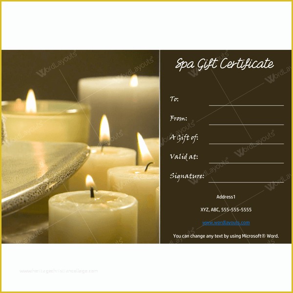 Free Printable Massage Gift Certificate Templates Of 50 Spa Gift Certificate Designs to Try This Season