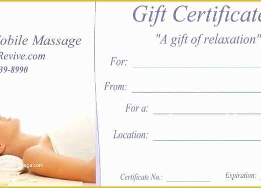 Free Printable Massage Gift Certificate Templates Of Massage T Certificate Template