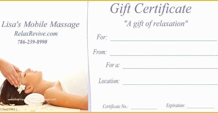 Free Printable Massage Gift Certificate Templates Of Massage T Certificate Template