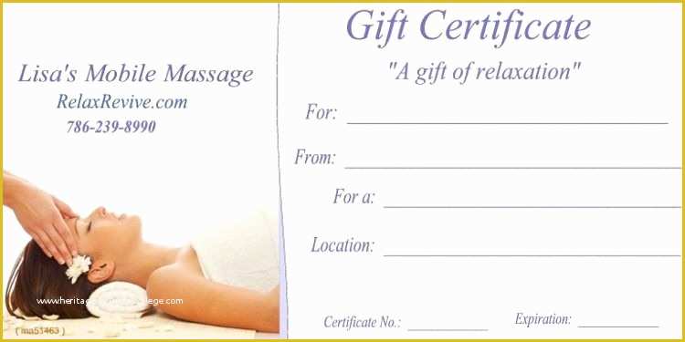 43 Free Printable Massage Gift Certificate Templates