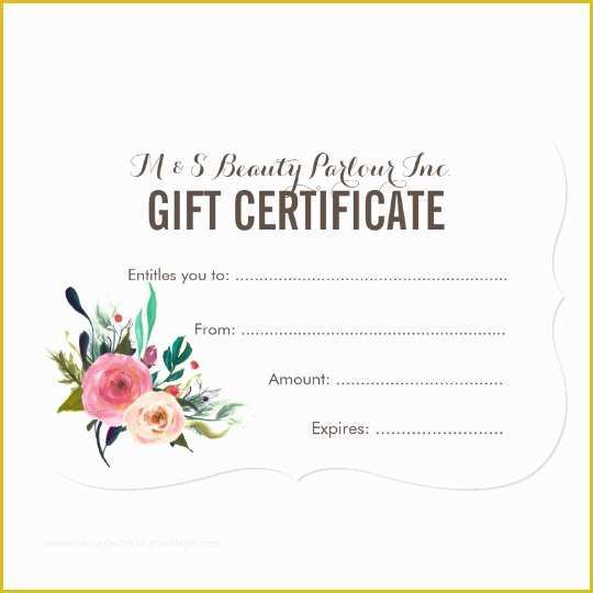 Free Printable Massage Gift Certificate Templates Of Painted Floral Salon Gift Certificate Template