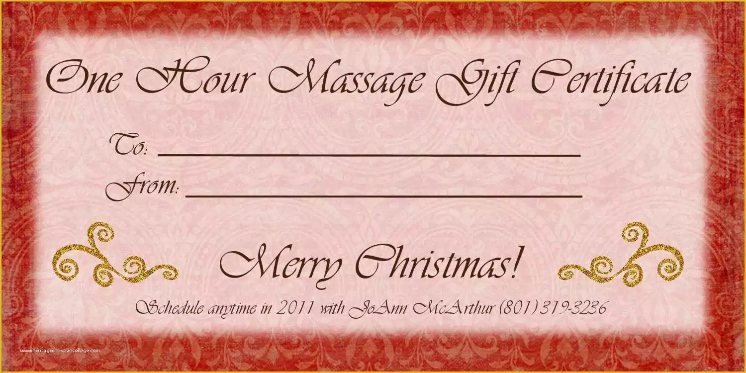 Free Printable Gift Certificate Templates For Massage