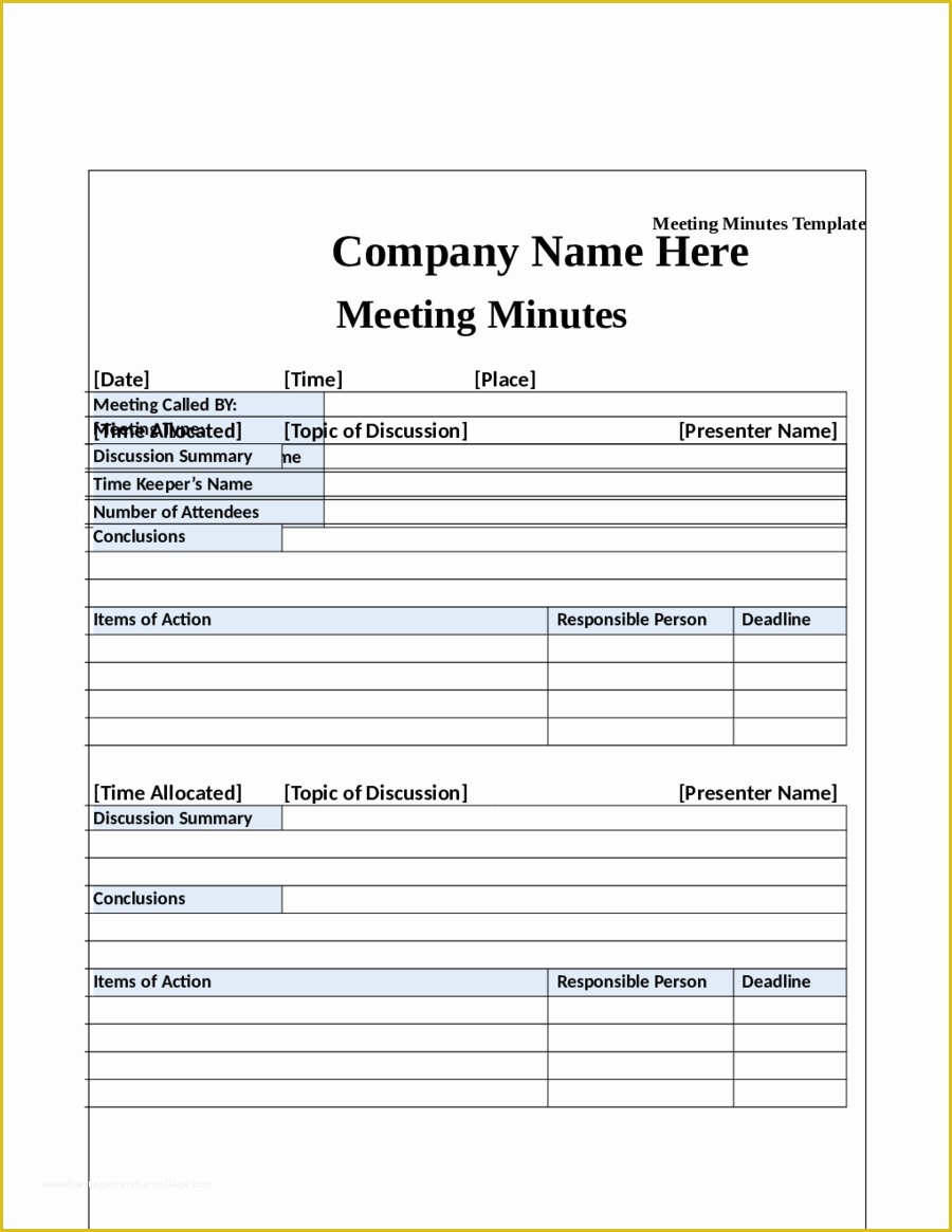 Free Printable Meeting Minutes Template Of 2018 Meeting Minutes Template Fillable Printable Pdf