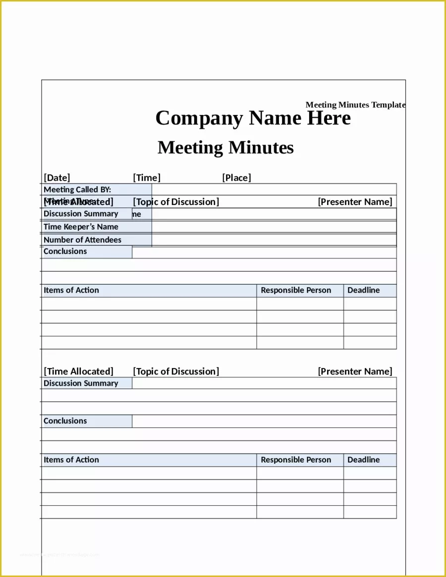 Free Printable Meeting Minutes Template Of 2018 Meeting Minutes Template Fillable Printable Pdf