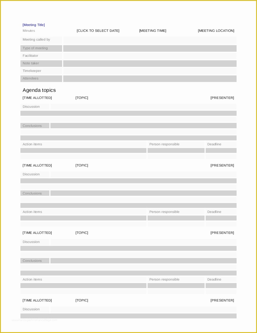 Free Printable Meeting Minutes Template Of 2018 Meeting Minutes Template Fillable Printable Pdf