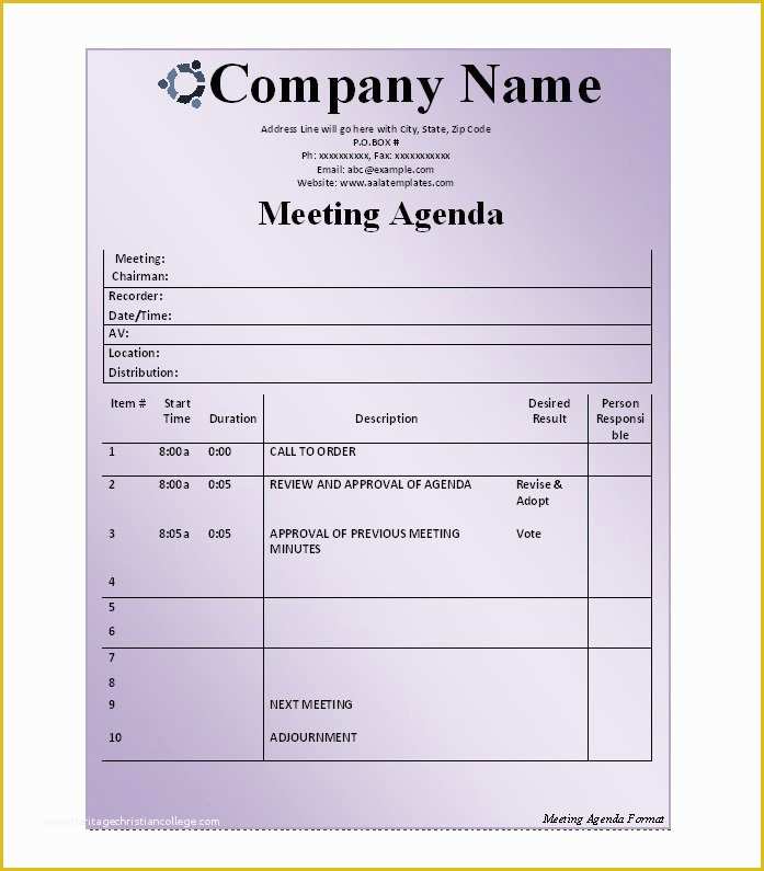 Free Printable Meeting Minutes Template Of 46 Effective Meeting Agenda Templates Template Lab