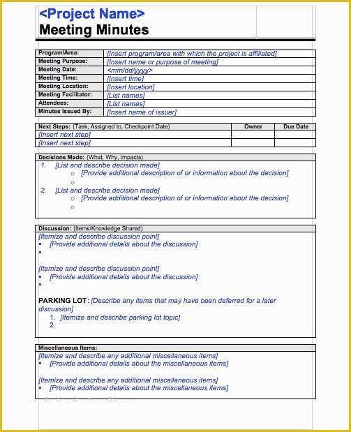 Free Printable Meeting Minutes Template Of 5 Best Meeting Minutes