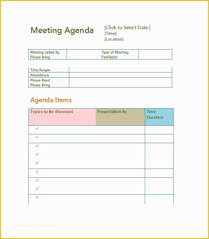 Free Printable Meeting Minutes Template Of 51 Effective Meeting Agenda Templates Free Template