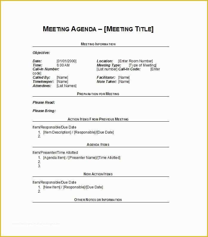 Free Printable Meeting Minutes Template Of 51 Effective Meeting Agenda Templates Free Template