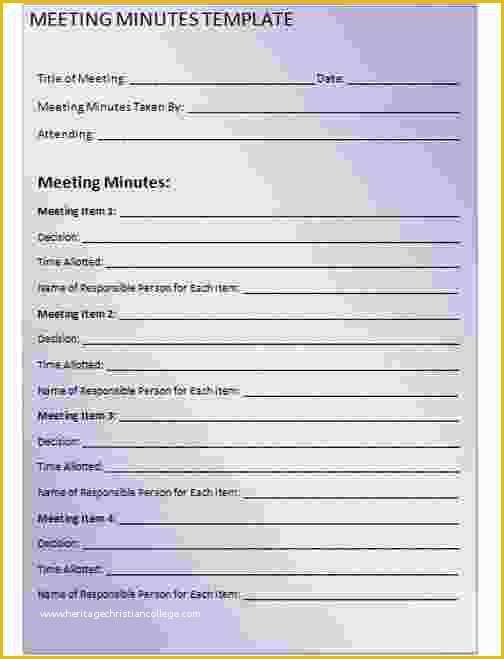 Free Printable Meeting Minutes Template Of 6 Meeting Minutes Template Free Bookletemplate