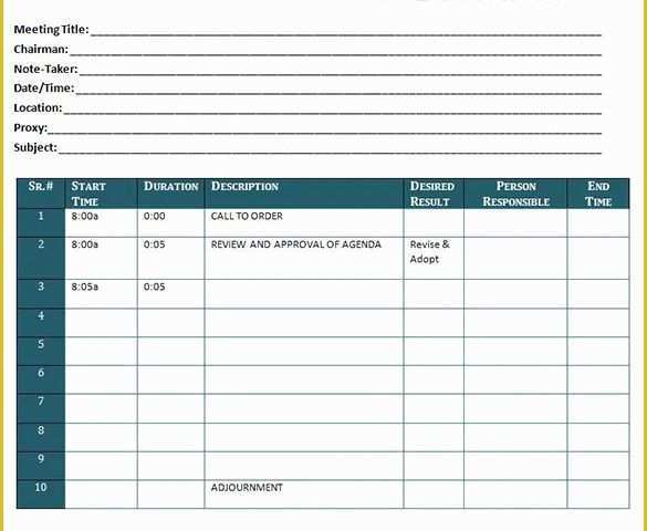 Free Printable Meeting Minutes Template Of 6 Meeting Outline Templates Doc Pdf