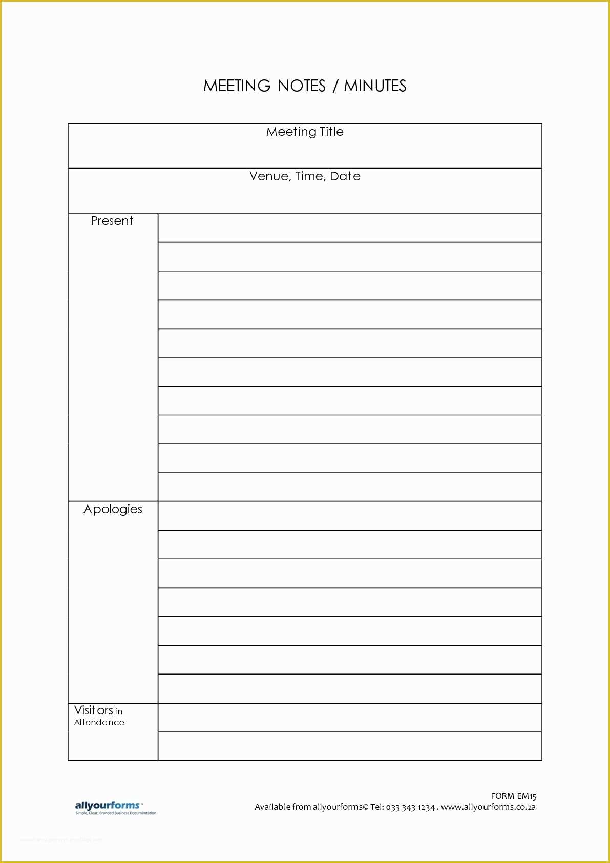 Free Printable Meeting Minutes Template Of 7 Best Of Meeting Notes Printable Printable