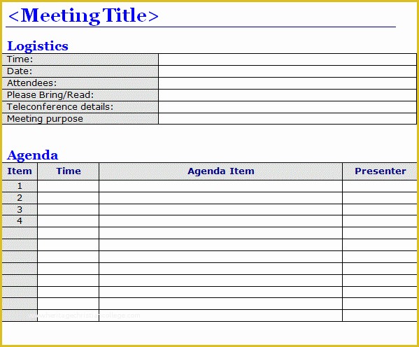 Free Printable Meeting Minutes Template Of Free Meeting Agenda Templates