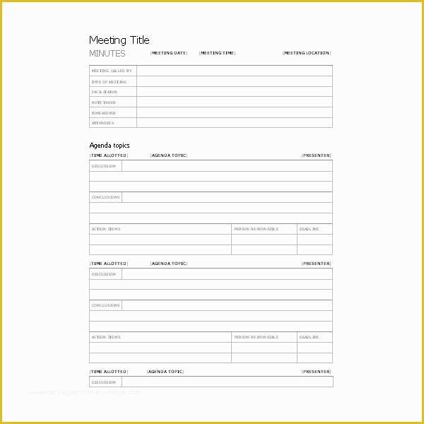 Free Printable Meeting Minutes Template Of Free Templates for Business Meeting Minutes