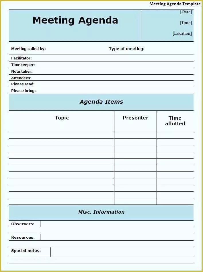 Free Printable Meeting Minutes Template Of Meeting Agendas Templates