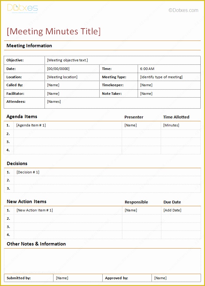 Free Printable Meeting Minutes Template Of Meeting Minutes Template Detailed format Dotxes