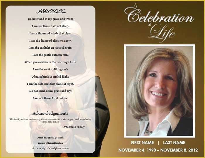 Free Printable Memorial Card Template Of 25 Funeral Program Templates Pdf Psd