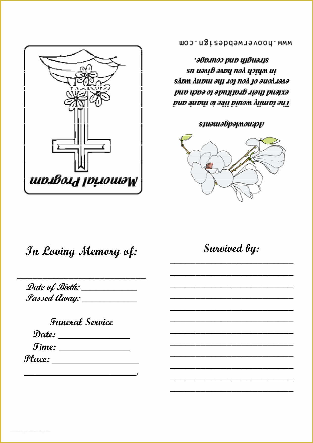 Free Printable Memorial Card Template Of 7 Best Of Printable Memorial Card Templates Free