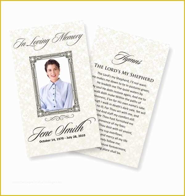 Free Printable Memorial Card Template Of Funeral Prayer Cards Examples