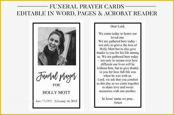 Free Printable Memorial Card Template Of Funeral Prayer Cards Printable Funeral Cards Memorial