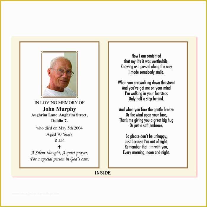 Free Printable Memorial Card Template Of In Memoriam Card – Wp2print Demo