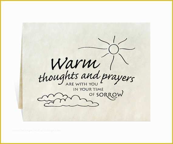 Free Printable Memorial Card Template Of Sympathy Card Warm thoughts and Prayers are with You In Your