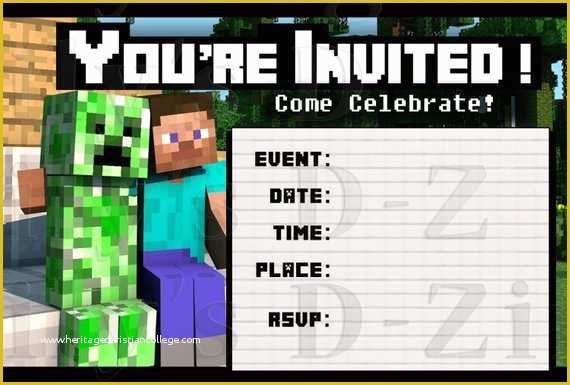 Free Printable Minecraft Birthday Party Invitations Templates Of 40th Birthday Ideas Free Printable Minecraft Birthday