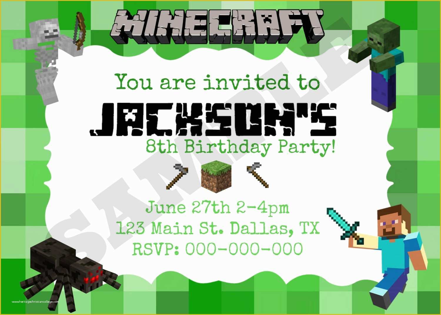 Free Printable Minecraft Birthday Party Invitations Templates Of 40th Birthday Ideas Minecraft Birthday Invitation