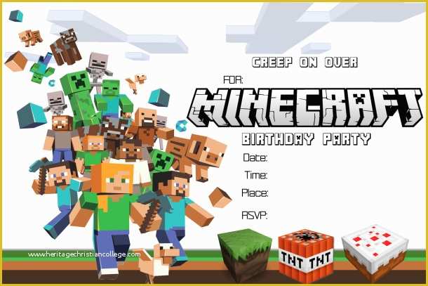 Free Printable Minecraft Birthday Party Invitations Templates Of 41 Printable Birthday Party Cards & Invitations for Kids