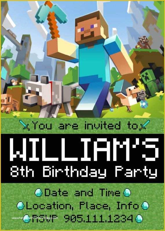 Free Printable Minecraft Birthday Party Invitations Templates Of 999 Best Images About Party Ideas On Pinterest