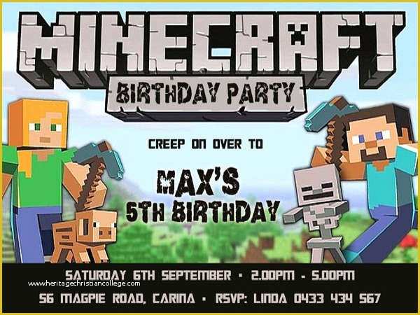 Free Printable Minecraft Birthday Party Invitations Templates Of Birthday Invitation Templates In Pdf