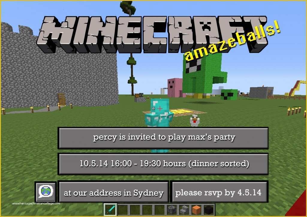 Free Printable Minecraft Birthday Party Invitations Templates Of Diy Free Printable Minecraft Party Invitations
