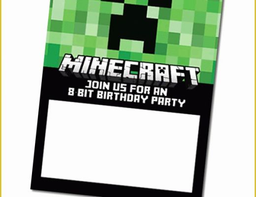 Free Printable Minecraft Birthday Party Invitations Templates Of Free Minecraft Birthday Invitations Personalize for