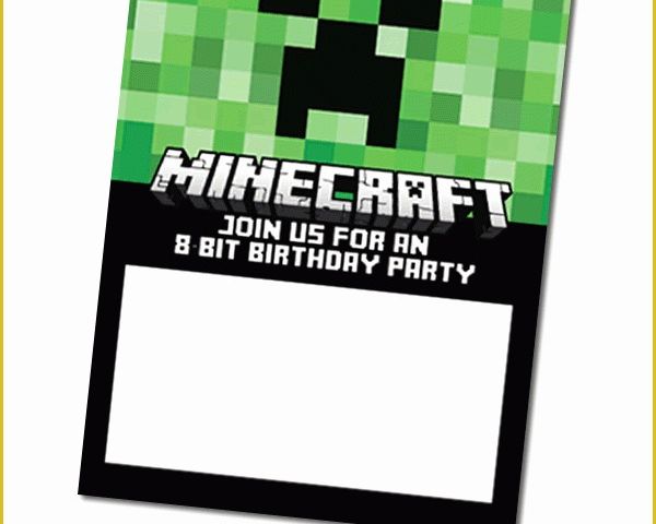 Free Printable Minecraft Birthday Party Invitations Templates Of Free Minecraft Birthday Invitations Personalize for