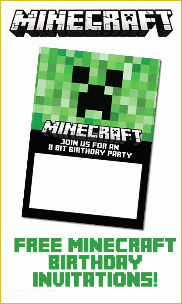 61 Free Printable Minecraft Birthday Party Invitations Templates