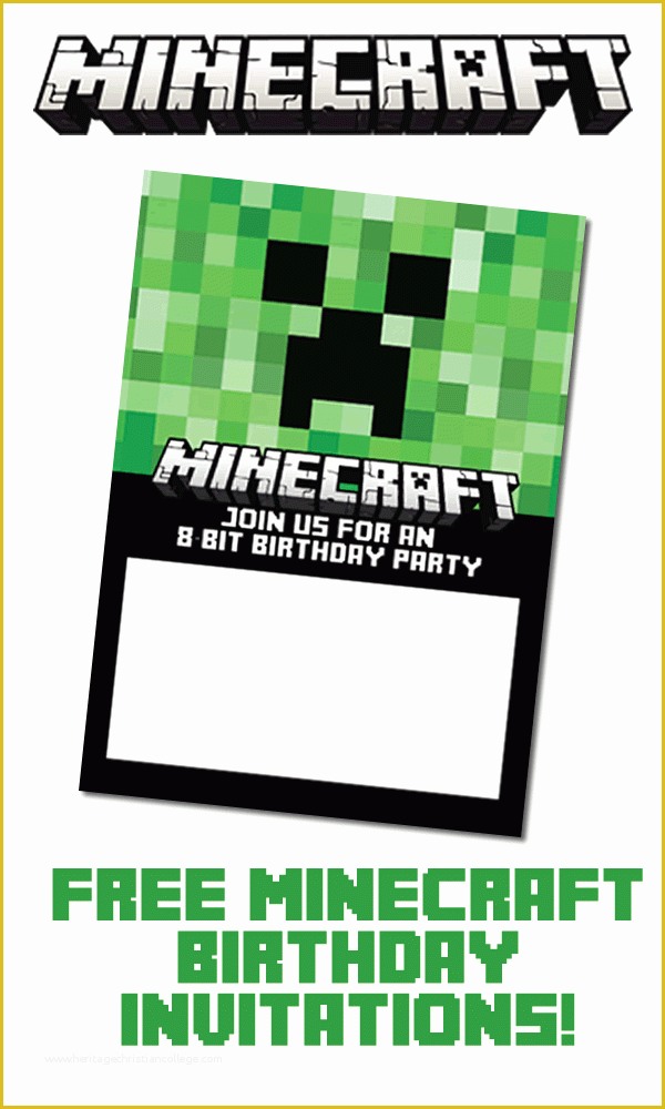 Free Printable Minecraft Birthday Party Invitations Templates Of Free Minecraft Birthday Invitations Personalize for