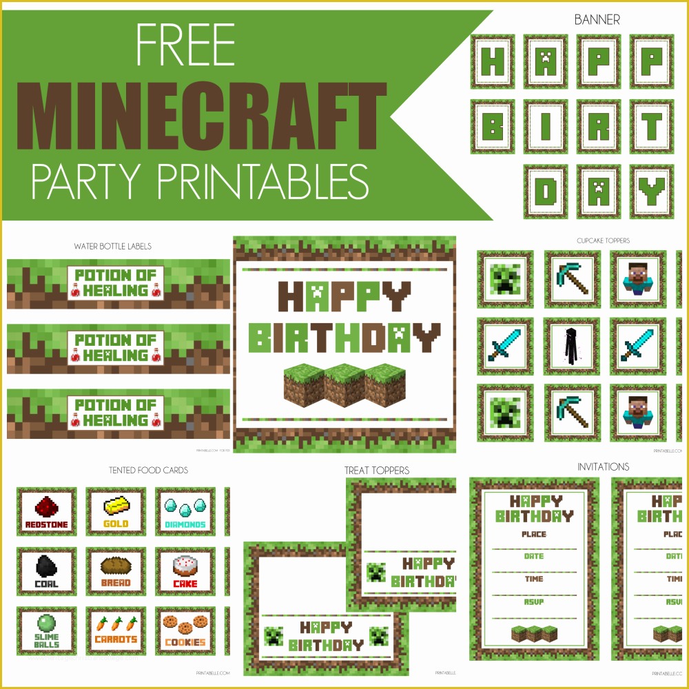 Free Printable Minecraft Birthday Party Invitations Templates Of Free 