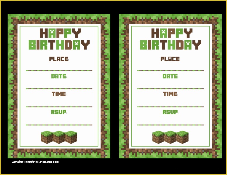 Free Printable Minecraft Birthday Party Invitations Templates Of Free Minecraft Printables