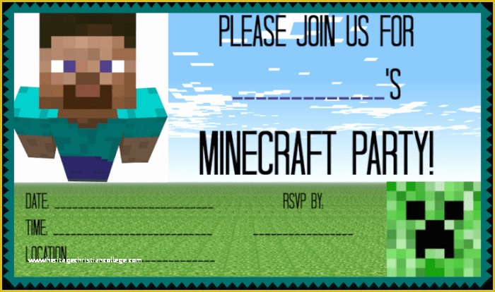 Free Printable Minecraft Birthday Party Invitations Templates Of Great Ideas for A Minecraft Birthday Party Mom 6