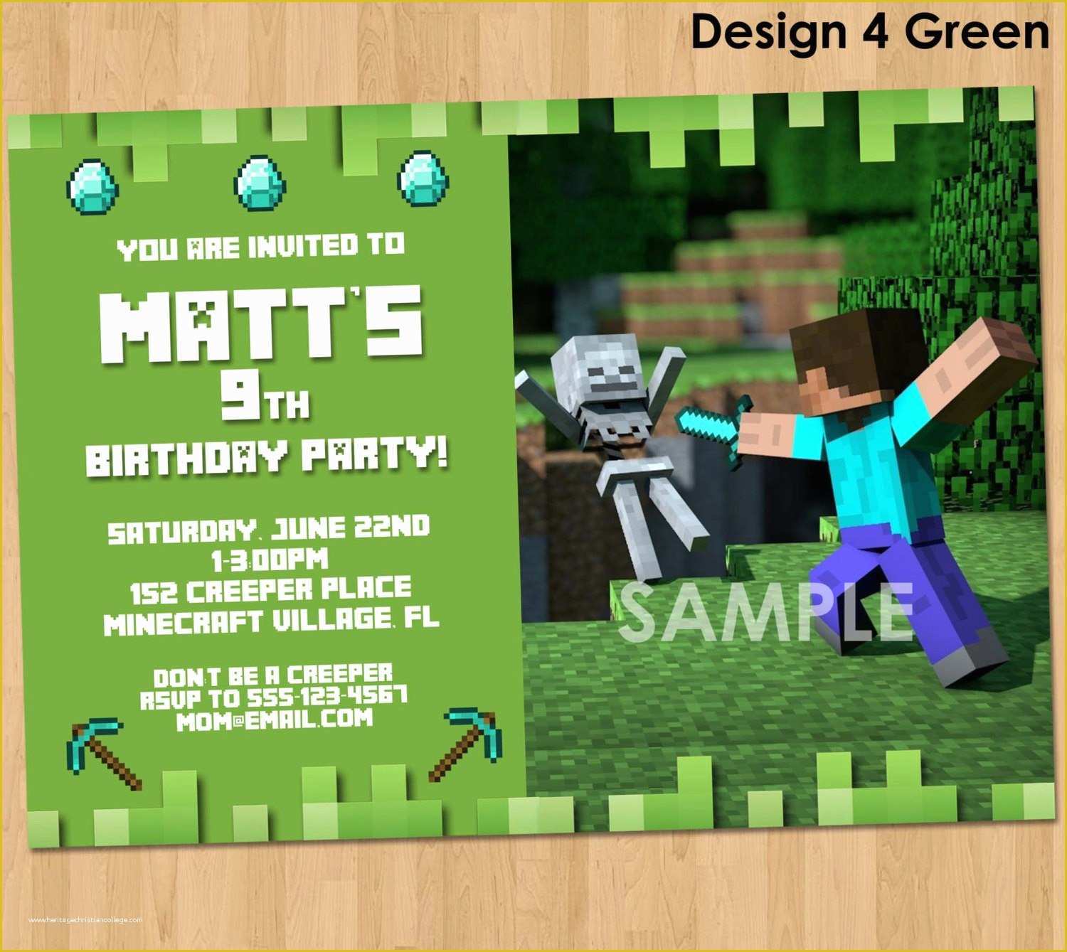 Free Printable Minecraft Birthday Party Invitations Templates Of Minecraft Birthday Invitations Minecraft Birthday