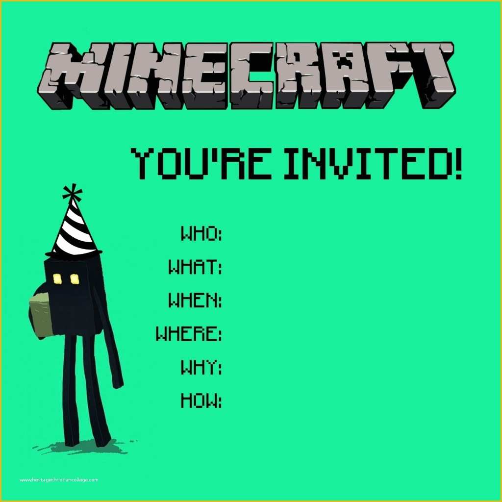 Free Printable Minecraft Birthday Party Invitations Templates Of Minecraft Birthday Party Printables Crafts and Games