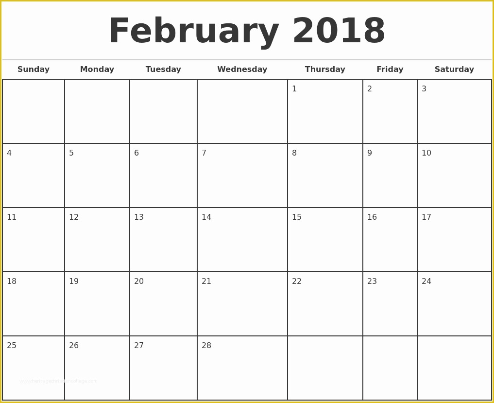 Free Printable Monthly Calendar Templates 2018 Of 2018 Monthly Calendar Template Excel
