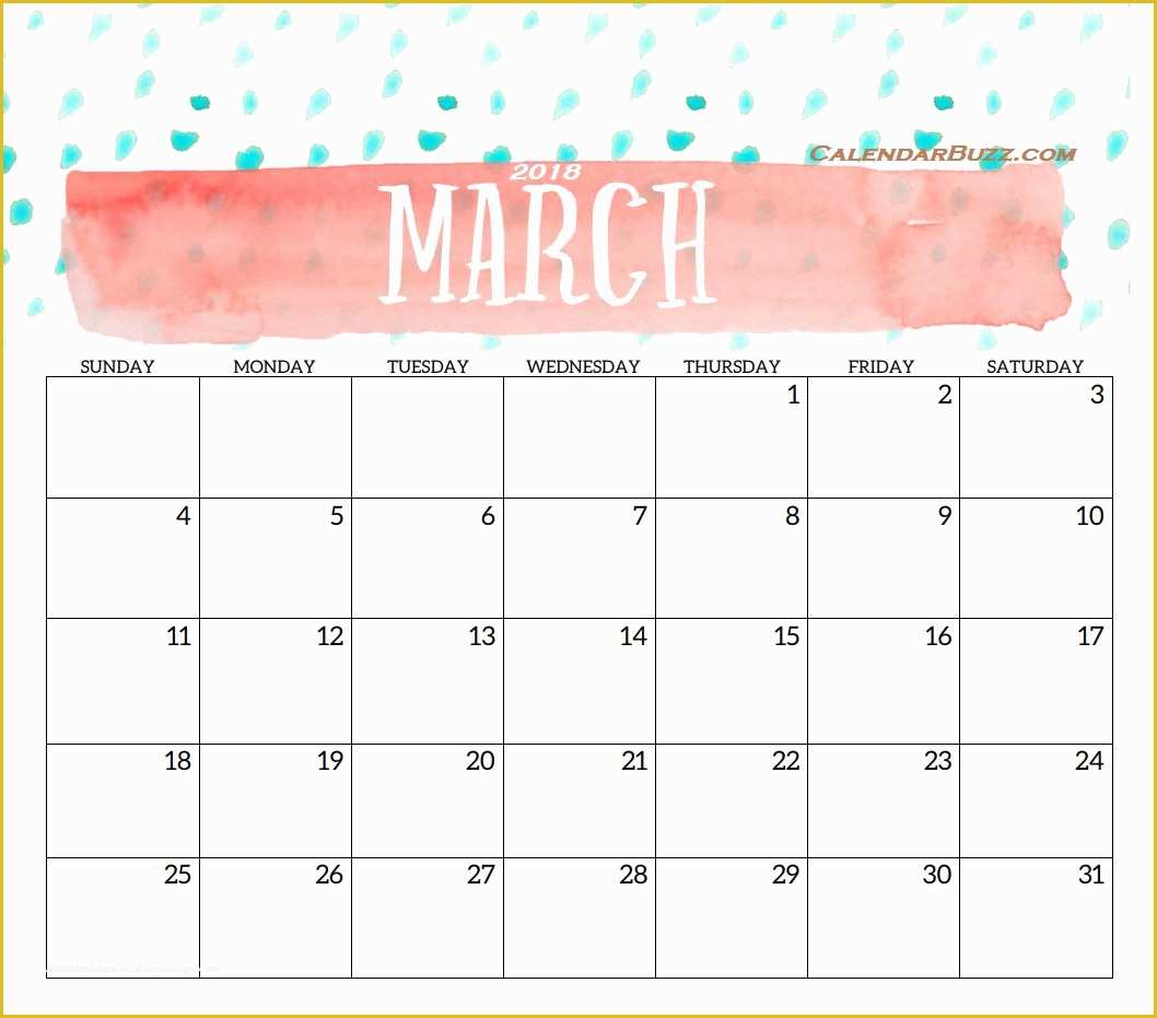 Free Printable Monthly Calendar Templates 2018 Of 2018 Monthly Printable Templates