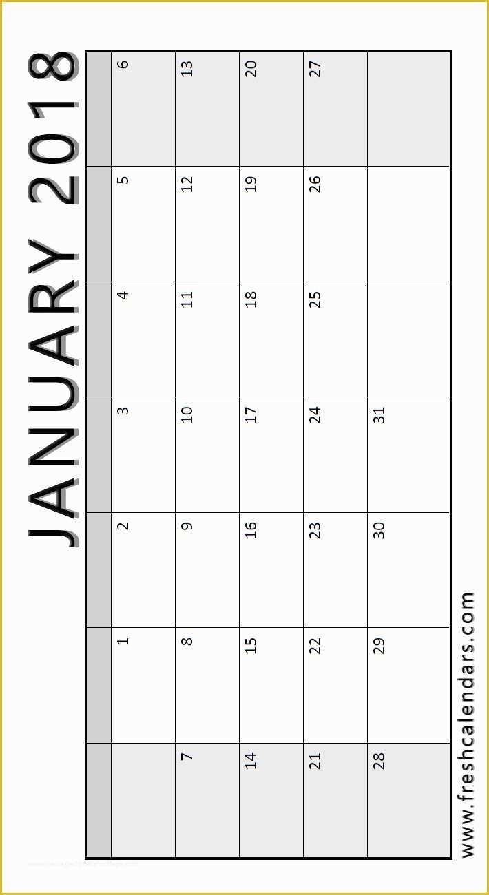 Free Printable Monthly Calendar Templates 2018 Of Blank January 2018 Calendar Printable Templates