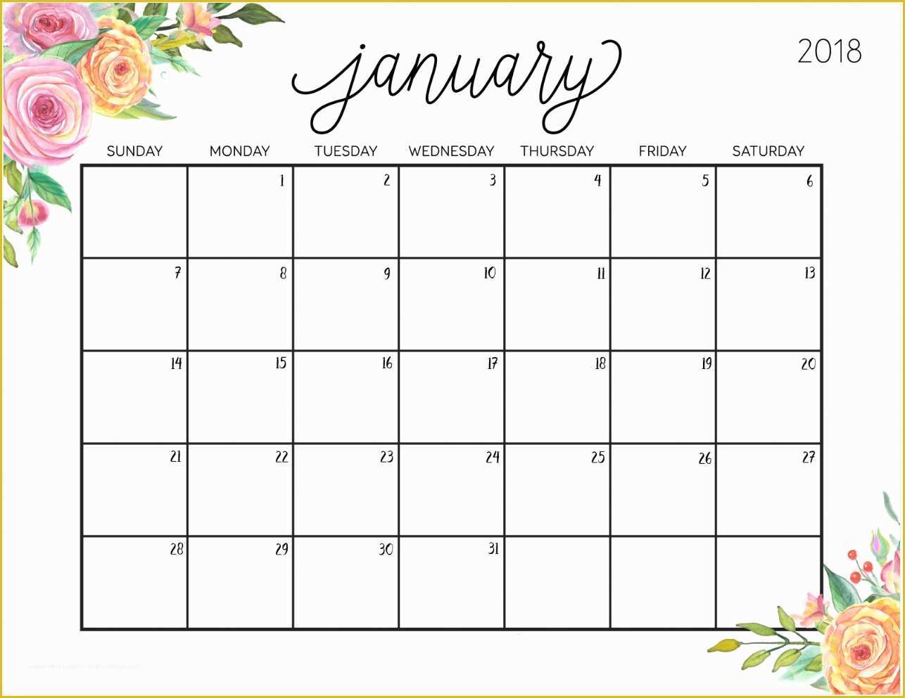 Free Printable Monthly Calendar Templates 2018 Of Free Printable 2018 Calendar with Weekly Planner