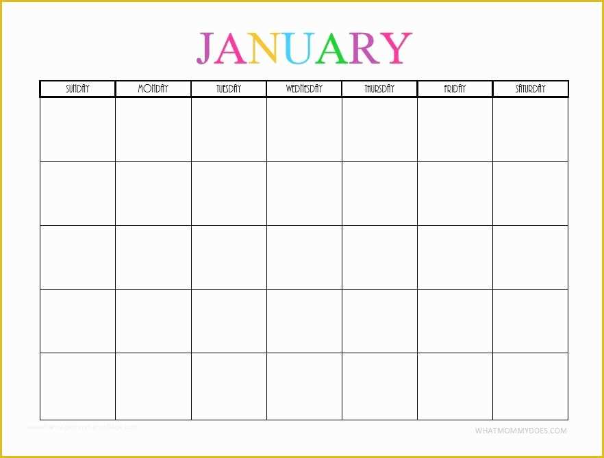 Free Printable Monthly Calendar Templates 2018 Of Free Printable Blank Monthly Calendars – 2018 2019 2020