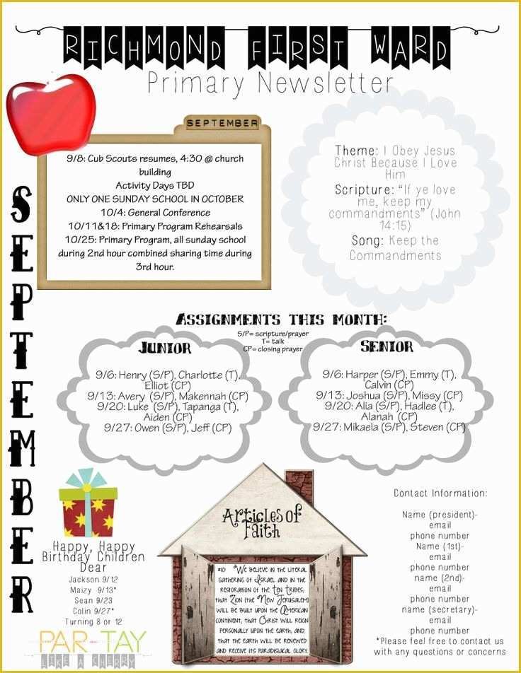 Free Printable Newsletter Templates for Church Of 1000 Ideas About Parent Newsletter Template On Pinterest